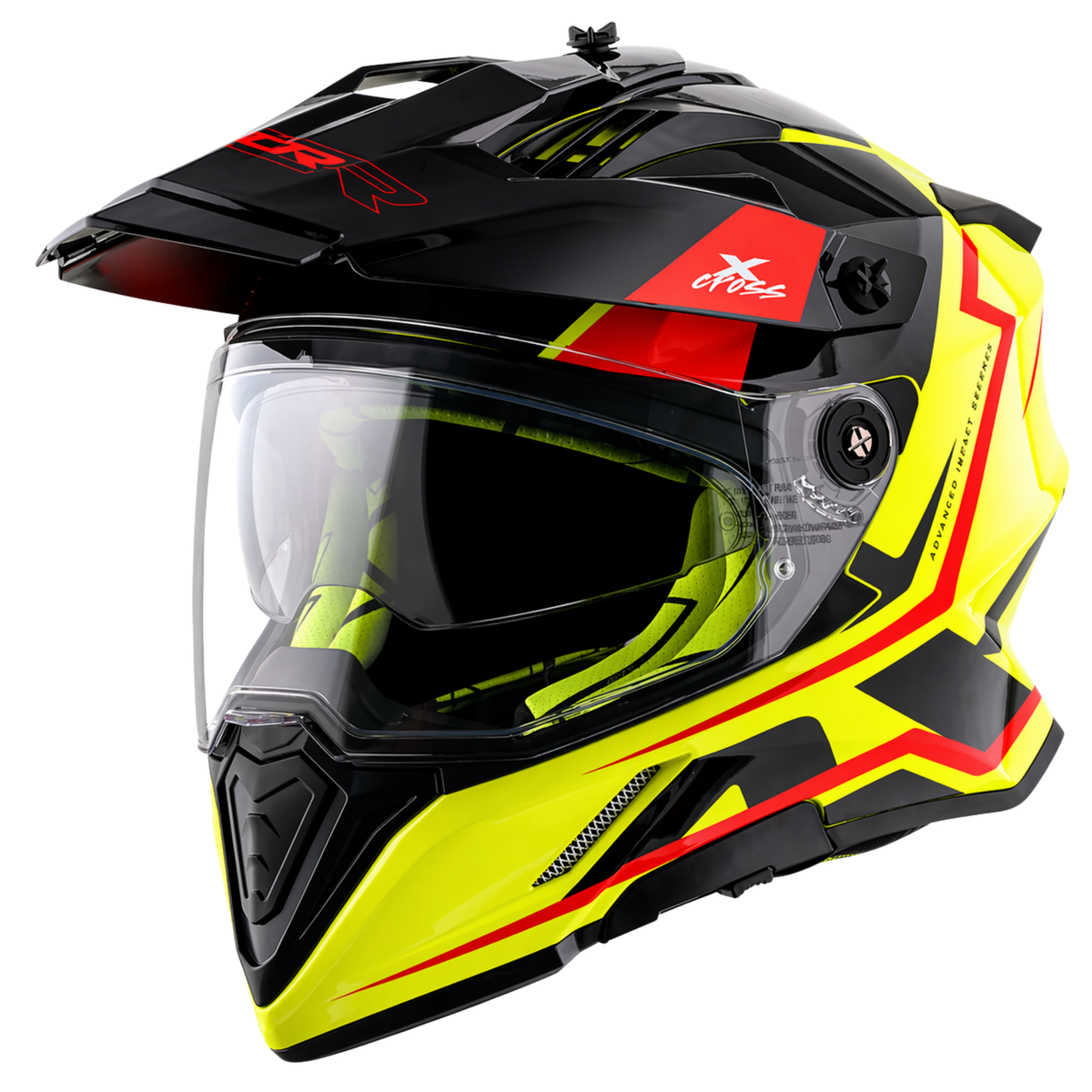X-Cross Dual Visor Flagstaff Helmet - Neon-Yellow-Black
