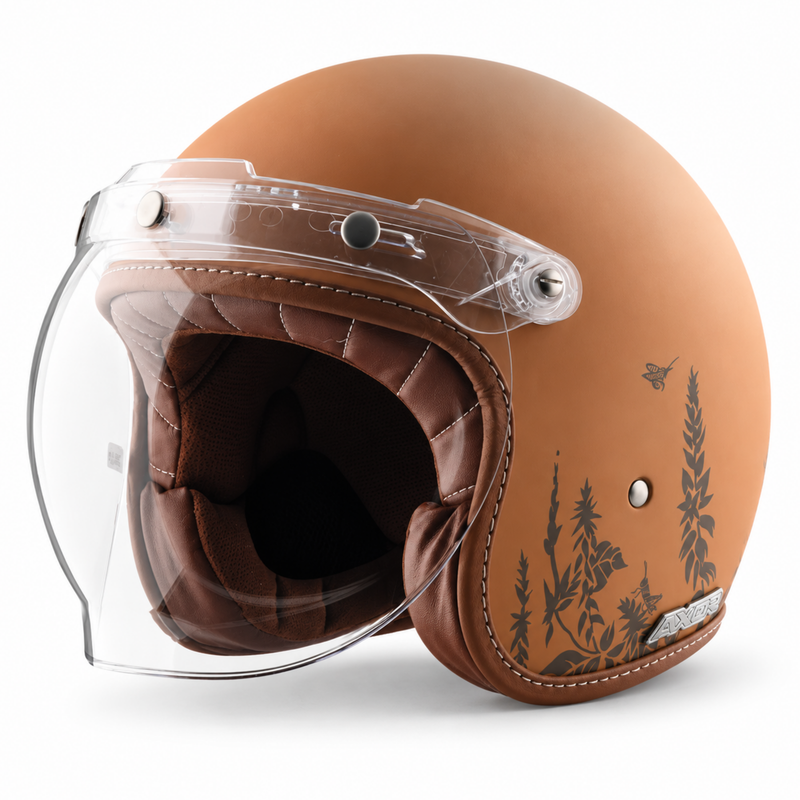 Retro Jet Autumn Open Face Helmet - DULL DESERT TAN