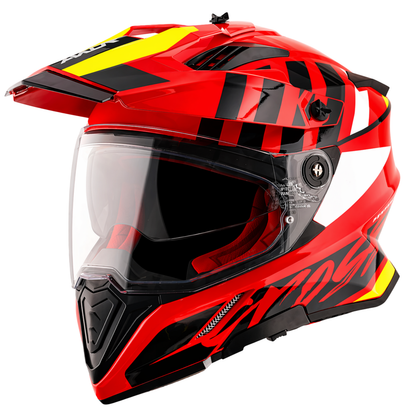 X-Cross Dual Visor Orbit Helmet - Red-Black