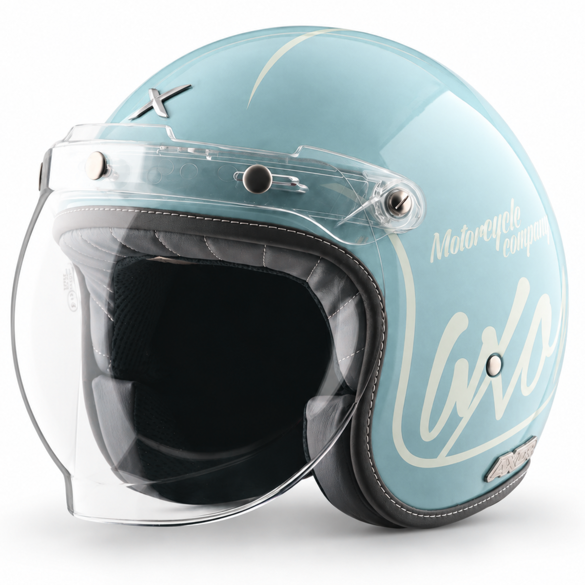 Retro Jet Bygone Open Face Helmet - ICE ASH BLUE