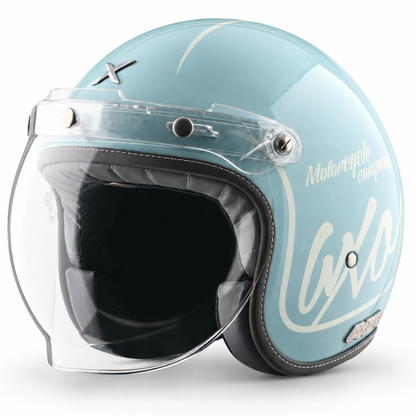 Retro Jet Bygone Open Face Helmet - ICE ASH BLUE