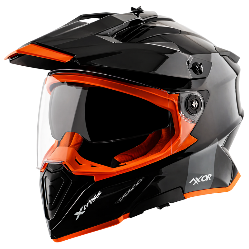 X-Cross Dual Visor Helmet - Black-Orange