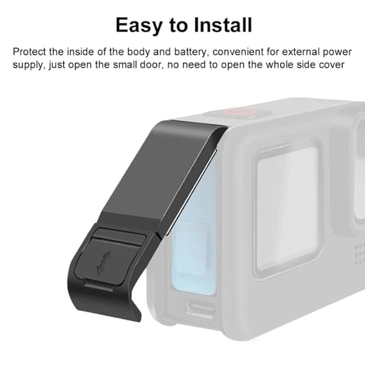 GOPRO HERO Replacement Side Door Battery Cover Suitable for GoPro 10/9/11/12 Black