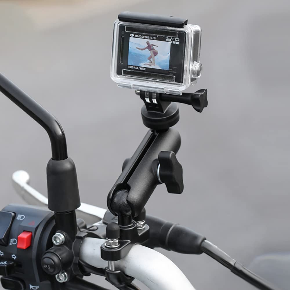 Bike Handlebar GOPRO & INSTA 360 Aluminium Mount Alloy Universal Mount with Two 360° rotational Angle 1/4 Metal Stand for All Action Camera