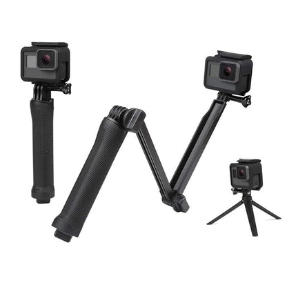 GoPro 3-Way Monopod Grip Arm Tripod Foldable Selfie Stick, Stabilizer Mount Holder for GoPro Hero 9/8/7/6/5, SJCAM SJ6, SJ7, SJ5000, Yi and All Action Cameras
