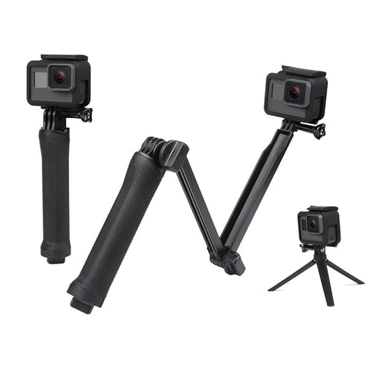 GoPro 3-Way Monopod Grip Arm Tripod Foldable Selfie Stick, Stabilizer Mount Holder for GoPro Hero 9/8/7/6/5, SJCAM SJ6, SJ7, SJ5000, Yi and All Action Cameras