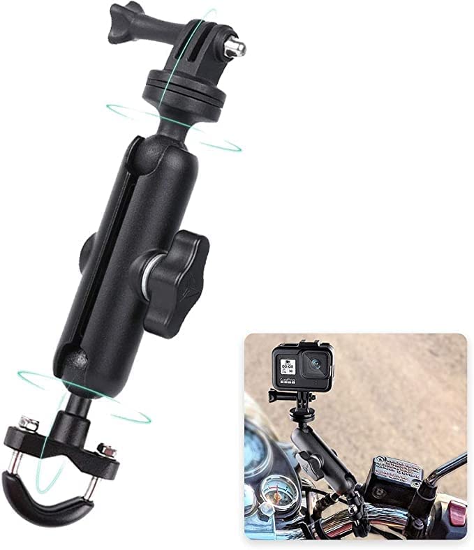 Bike Handlebar GOPRO & INSTA 360 Aluminium Mount Alloy Universal Mount with Two 360° rotational Angle 1/4 Metal Stand for All Action Camera