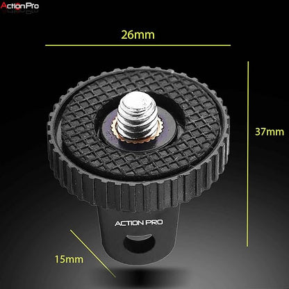 Action Pro 1/4 Thread ABS Tripod Mount with Stainless Steel Nut Adapter Compatible with GoPro-12/11/10/9/8/7/6/5/4/3+/3/Insta-360/DJI Osmo Pocket/SJCAM/Xiaomi/YI and Other Action Cameras