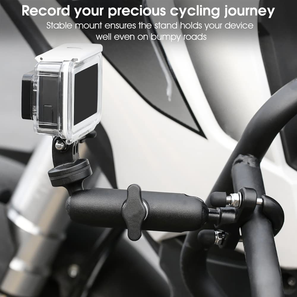 Bike Handlebar GOPRO & INSTA 360 Aluminium Mount Alloy Universal Mount with Two 360° rotational Angle 1/4 Metal Stand for All Action Camera