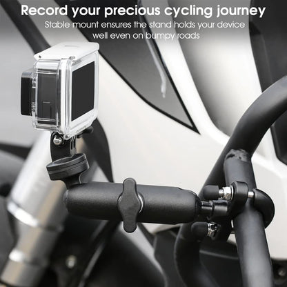 Bike Handlebar GOPRO & INSTA 360 Aluminium Mount Alloy Universal Mount with Two 360° rotational Angle 1/4 Metal Stand for All Action Camera