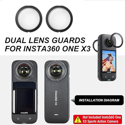 Insta360 One X3 Camera Lens Protector 2Pcs HD Lens Cover