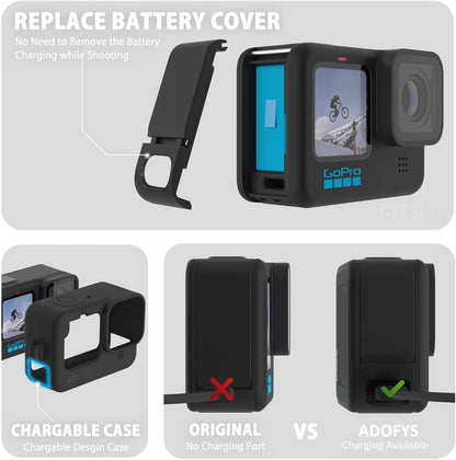 GOPRO HERO Replacement Side Door Battery Cover Suitable for GoPro 10/9/11/12 Black