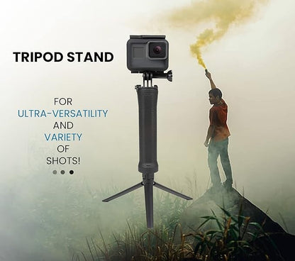 GoPro 3-Way Monopod Grip Arm Tripod Foldable Selfie Stick, Stabilizer Mount Holder for GoPro Hero 9/8/7/6/5, SJCAM SJ6, SJ7, SJ5000, Yi and All Action Cameras