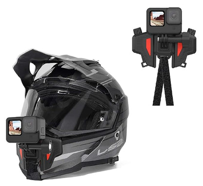 OFFROADING HELMET Chin Strap Mount for Hero 12/11/10/9/8/7/6/5, SJCAM, Insta 360°, DJI Osmo Action 3 & 4 - Adjustable - Secure Camera Mounting for Riders
