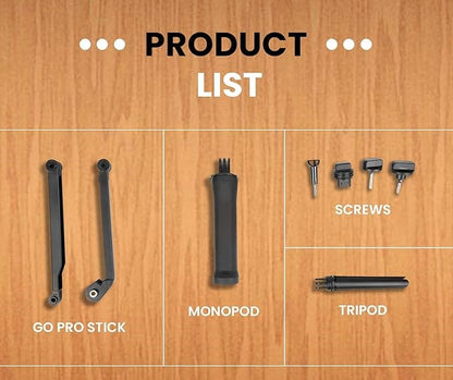 GoPro 3-Way Monopod Grip Arm Tripod Foldable Selfie Stick, Stabilizer Mount Holder for GoPro Hero 9/8/7/6/5, SJCAM SJ6, SJ7, SJ5000, Yi and All Action Cameras