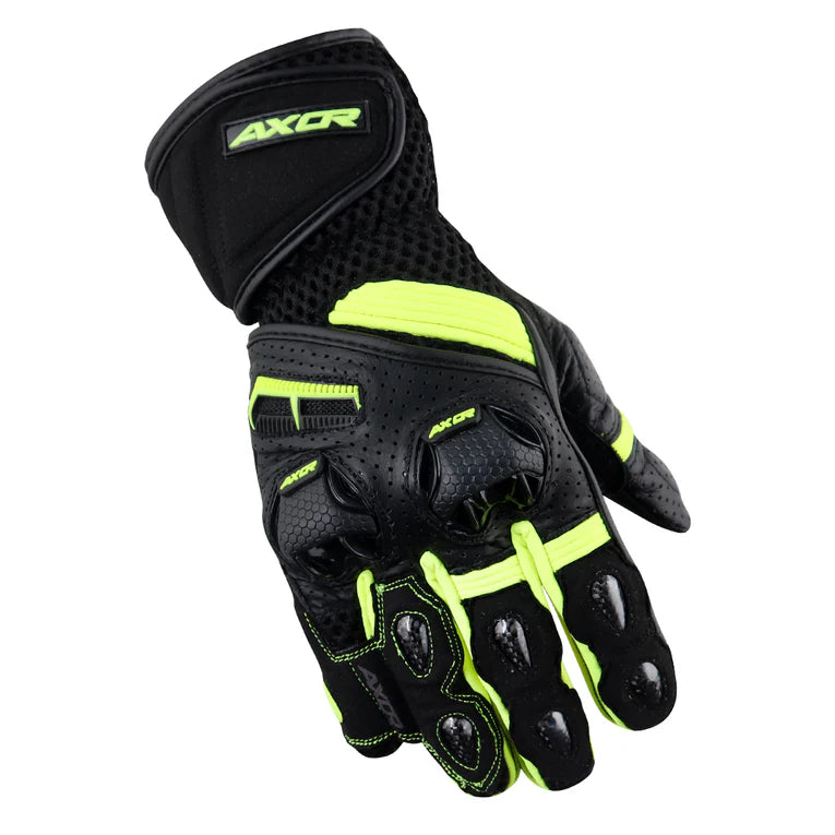 AXOR GATOR RIDING GLOVES BK NEON