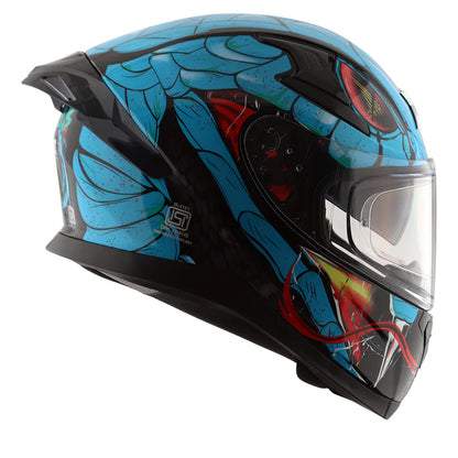 COMBO OFFER AXOR APEX VENOMOUS BK NEON BULE WITH BULETHOOTH HEADSET