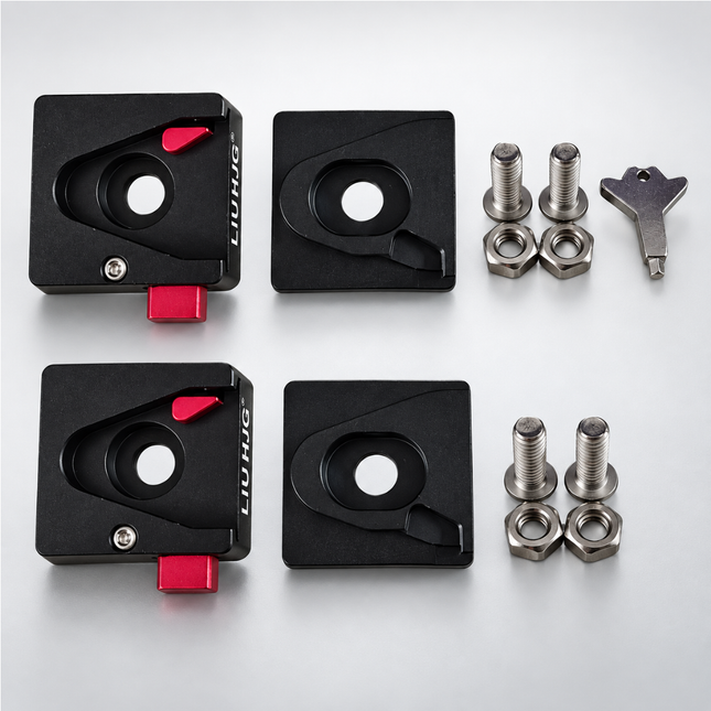 LIU HJG® Original CNC Aluminum Detachable Quick-Release Clamp Mount Set with Anti-Theft Lock Key for Motorcycle LED Fog Lights ( pack of 2 )